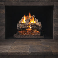 18" Burnt Rustic Oak Vented Gas Log Set | Real Fyre