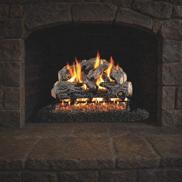 18" Charred Northern Oak Vented Gas Log Set | Real Fyre