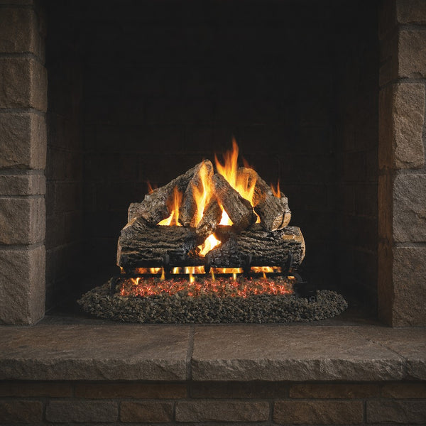 18" Charred Oak ANSI Vented Gas Log Set | Real Fyre