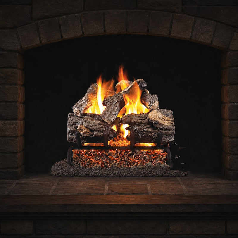 18" Charred Oak ANSI Vented Gas Log Set | Real Fyre