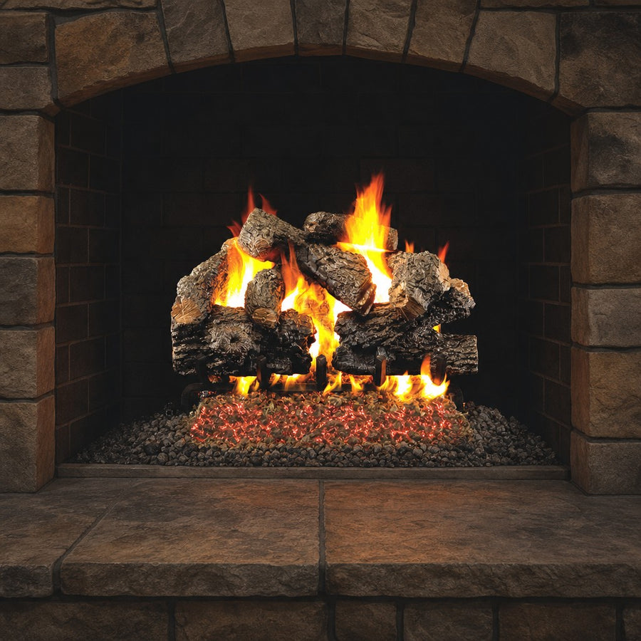 Charred Royal English Oak Vented Gas Log Set