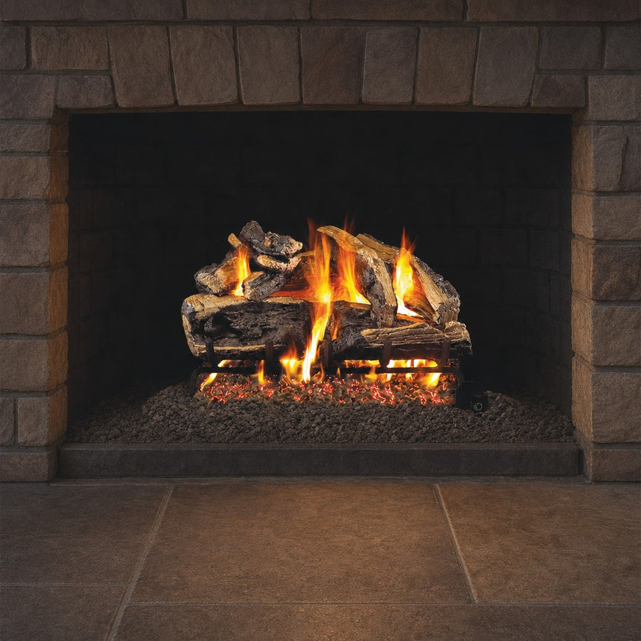 Charred Rugged Split Oak ANSI Vented Gas Log Set