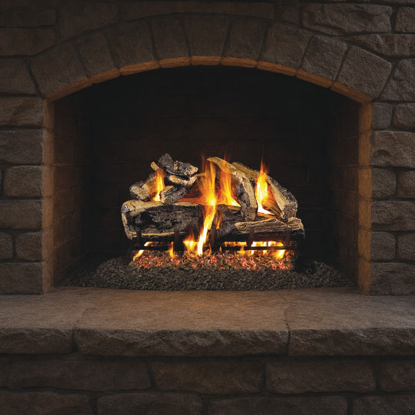 18" Charred Rugged Split Oak Vented Gas Log Set | Real Fyre