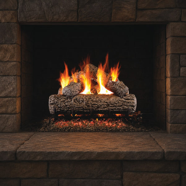 18" Golden Oak Vented Gas Log Set | Real Fyre