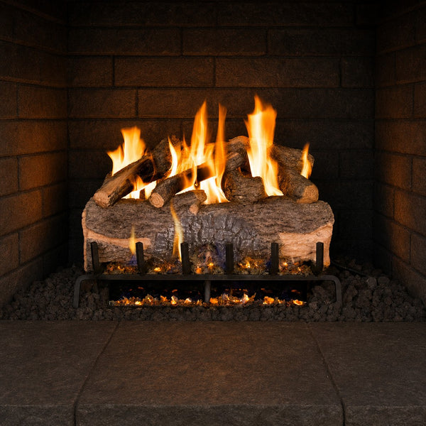 18" Mountain Crest Oak Vented Gas Log Set | Real Fyre