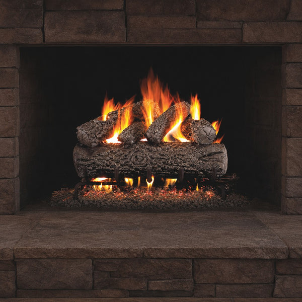 18" Post Oak Vented Gas Log Set | Real Fyre