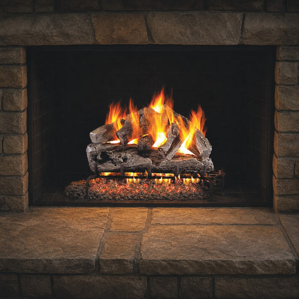 18" Rugged Oak ANSI Vented Gas Log Set | Real Fyre