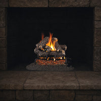 18" Rustic Oak Designer ANSI Vented Gas Log Set | Real Fyre
