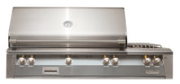 Alfresco ALXE 56-Inch Built-In Natural Gas Grill & Side Burners — Signal Gray Gloss — manufacturer front view