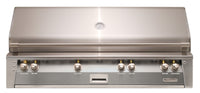 Alfresco ALXE 56-Inch Built-In Natural Gas Grill with Sear Zone — Signal Gray Gloss — manufacturer front view
