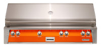 Alfresco ALXE 56-Inch Built-In Natural Gas Grill with Sear Zone — Luminous Orange Gloss — manufacturer front view