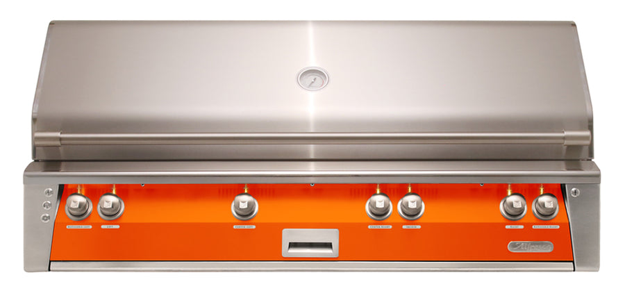 Alfresco ALXE 56-Inch Built-In Natural Gas Grill with Sear Zone — Luminous Orange Gloss