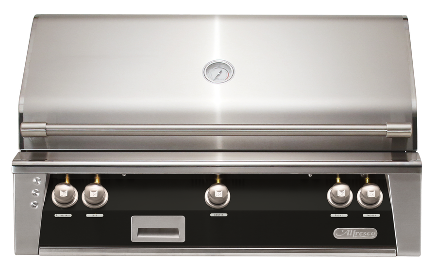 Alfresco ALXE 42-Inch Built-In Natural Gas Grill — Jet Black Gloss