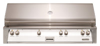 Alfresco ALXE 56-Inch Built-In Natural Gas Grill with Sear Zone — Signal White Matte — manufacturer front view