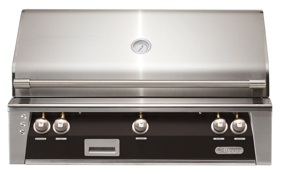 Alfresco ALXE 42-Inch Built-In Natural Gas Grill — Jet Black Matte