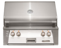 Alfresco ALXE 30-Inch Built-In Natural Gas Grill — Signal White Matte — manufacturer front view