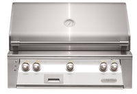 Alfresco ALXE 36-Inch Built-In Natural Gas Grill with Sear Zone — Signal White Matte — manufacturer front view