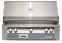 Alfresco ALXE 36-Inch Built-In Natural Gas Grill — Signal Gray Gloss — manufacturer front view