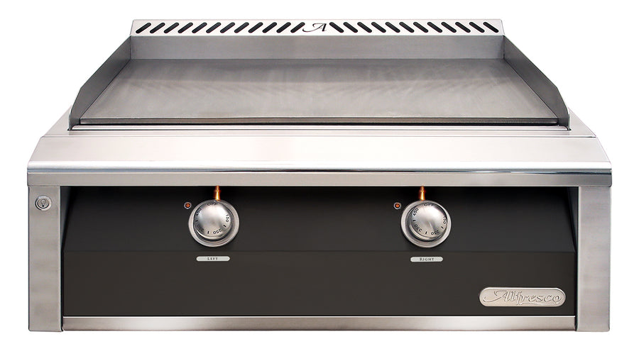 Alfresco 30-Inch Built-In Propane Griddle — Jet Black Matte