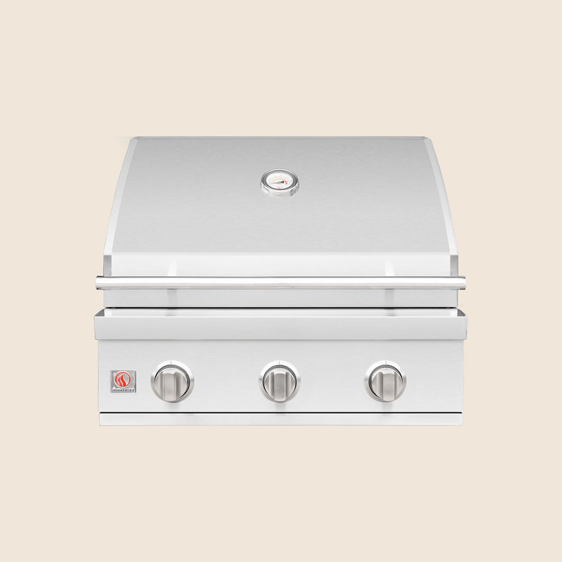 Summerset Sizzler 25-Inch Built-In Gas Grill — lid closed, manufacturer photograph
