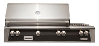 Alfresco ALXE 56-Inch Built-In Natural Gas Grill & Side Burners — Jet Black Matte — manufacturer front view