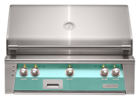 Alfresco ALXE 36-Inch Built-In Natural Gas Grill — Light Green Gloss — manufacturer front view