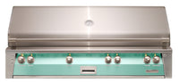Alfresco ALXE 56-Inch Built-In Natural Gas Grill with Sear Zone — Light Green Gloss — manufacturer front view