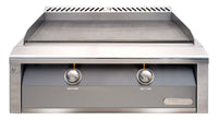 Alfresco 30-Inch Built-In Natural Gas Griddle — Signal Gray Gloss — manufacturer front view