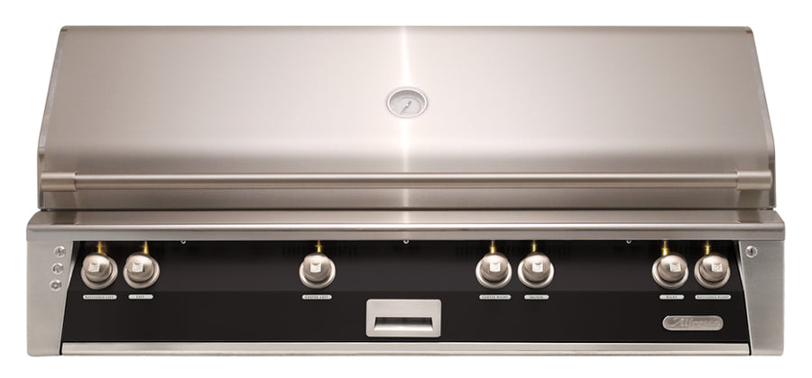 Alfresco ALXE 56-Inch Built-In Natural Gas Grill with Sear Zone — Jet Black Gloss