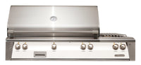 Alfresco ALXE 56-Inch Built-In Natural Gas Grill & Side Burners — Signal White Matte — manufacturer front view