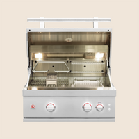 Summerset Quest 30-Inch Built-In Gas Grill — lid open, manufacturer photograph