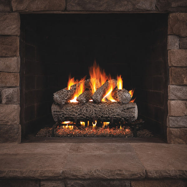 20" Post Oak Vented Gas Log Set | Real Fyre