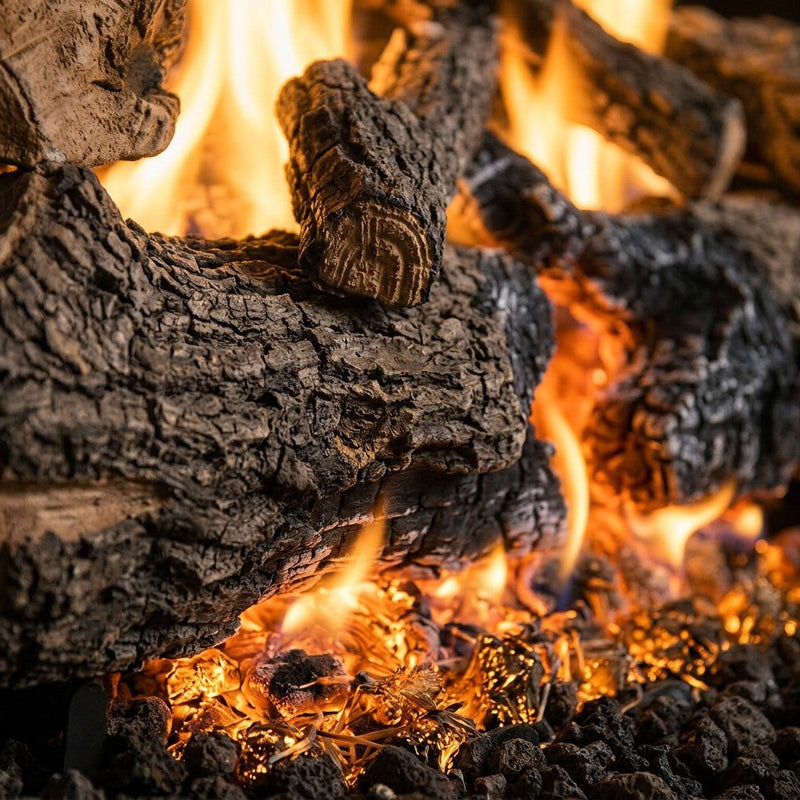 24" Charred Angel Oak Vented Gas Log Set | Real Fyre