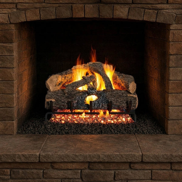 24-inch Charred Evergreen Oak Vented Gas Log Set by Real Fyre
