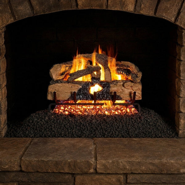 24-inch Charred Evergreen Split Oak Vented Gas Log Set by Real Fyre