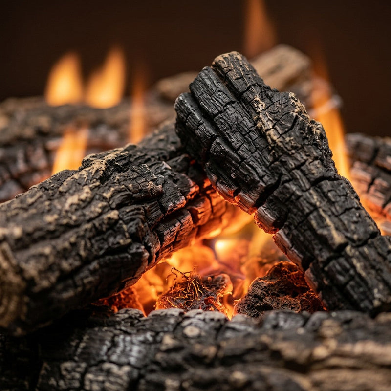 36" Charred Majestic Oak Vented Gas Log Set | Real Fyre