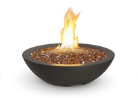 24-inch black lava Marseille Fire Bowl with stainless steel star burner and wide opening