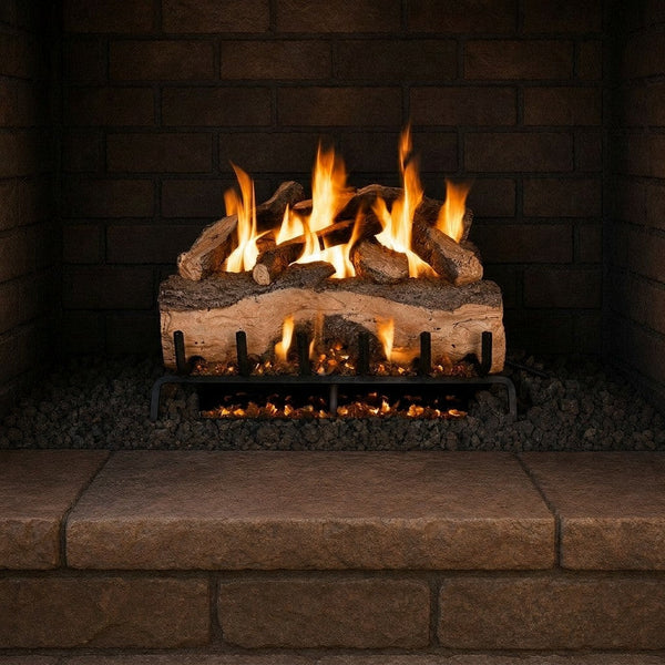 24-inch Mountain Crest Split Oak Vented Gas Log Set by Real Fyre
