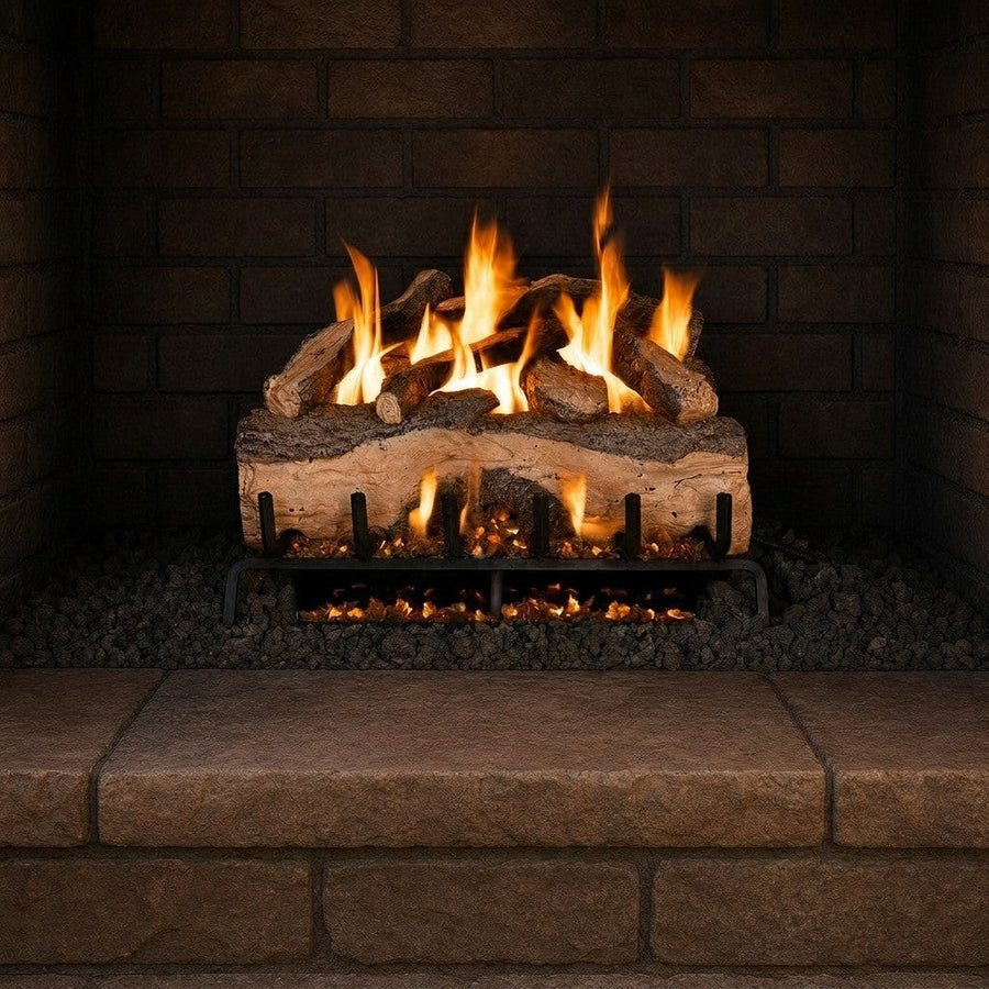 Mountain Crest Split Oak Vented Gas Log Set
