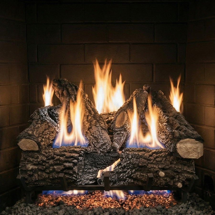 Design Specialties Arlington Ash 30-Inch Vented Gas Log Set, 65,000 BTU