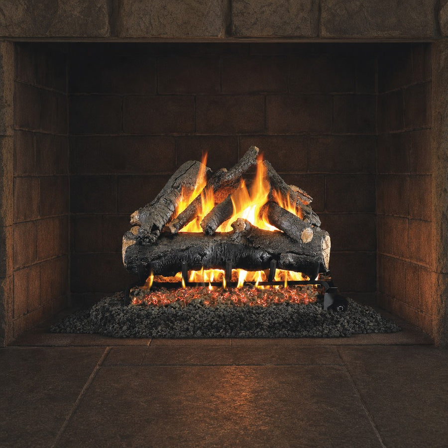 American Oak Vented Gas Log Set