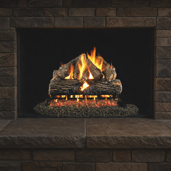 24" Charred Oak ANSI Vented Gas Log Set | Real Fyre