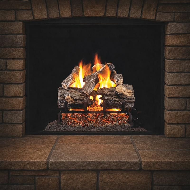 24" Charred Oak ANSI Vented Gas Log Set | Real Fyre