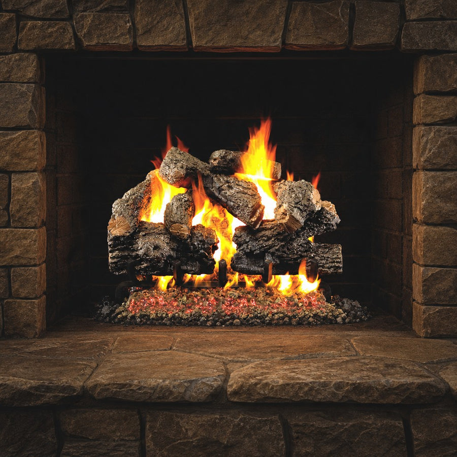 Charred Royal English Oak Vented Gas Log Set
