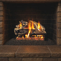 24" Charred Rugged Split Oak ANSI Vented Gas Log Set | Real Fyre