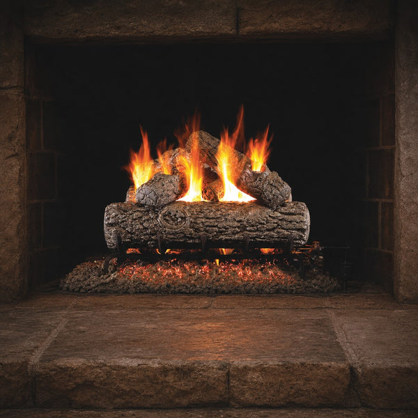 24" Golden Oak Vented Gas Log Set | Real Fyre