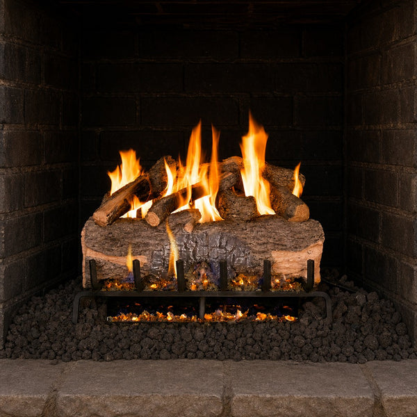 24" Mountain Crest Oak Vented Gas Log Set | Real Fyre
