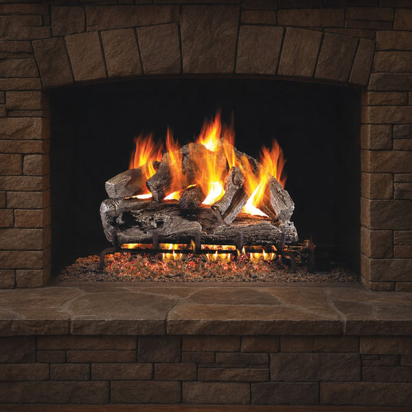24" Rugged Oak ANSI Vented Gas Log Set | Real Fyre