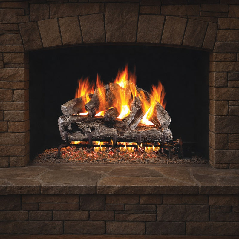 24" Rugged Oak ANSI Vented Gas Log Set | Real Fyre