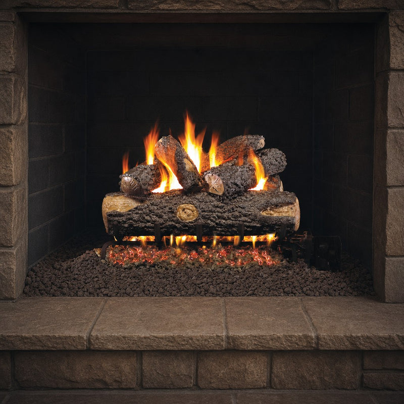 24" Woodland Oak ANSI Vented Gas Log Set | Real Fyre
